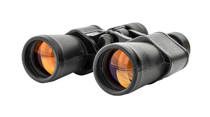 Black binoculars isolated transparent background