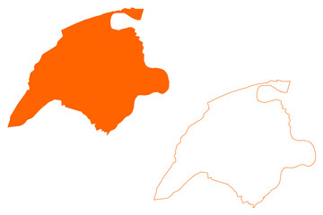 Brummen municipality (Kingdom of the Netherlands, Holland, Gelderland or Guelders province) map vector illustration, scribble sketch Brummen map