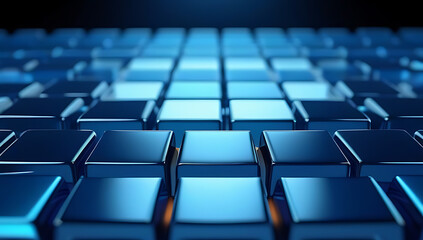Fototapeta premium innovative tech background featuring glossy blocks arranged blue rendered