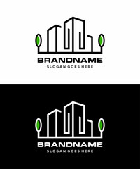 Fototapeta premium vector logo construction building resort hotel