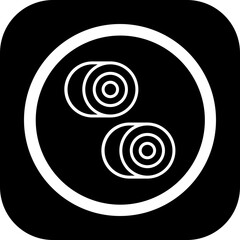 Hay Bale Vector Icon Design