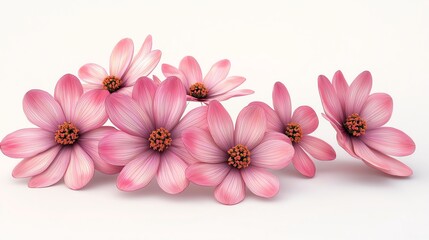Obraz premium A beautiful arrangement of pink flowers on a clean background, perfect for spring-themed projects and floral designs.