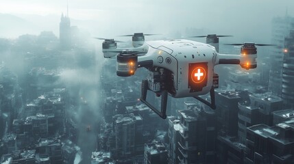 Medical drones delivering supplies in emergencies: Autonomous drones delivering medical supplies to remote or disaster-hit areas.