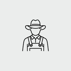 Farmer Avatar Vector Line Icon