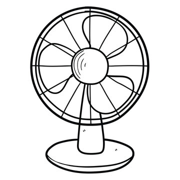 recommend clip art: Hand drawn doodle fan on white background.