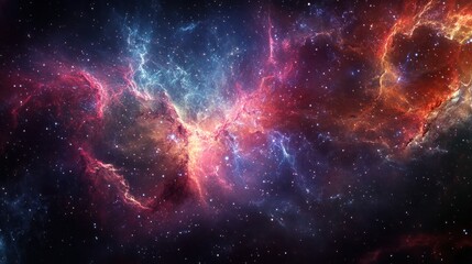 Obraz premium Cosmic Nebula with Stars and Galaxies