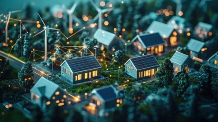 Enchanting Winter Wonderland Village with Glowing Homes and Festive Lights