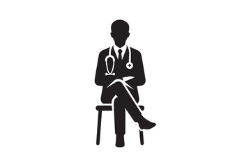 doctor avatar, doctor vector silhouette illustration