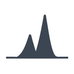 Fototapeta premium Data distribution curve silhouette, minimalist black and white design, statistics and analytics symbol with copy space
