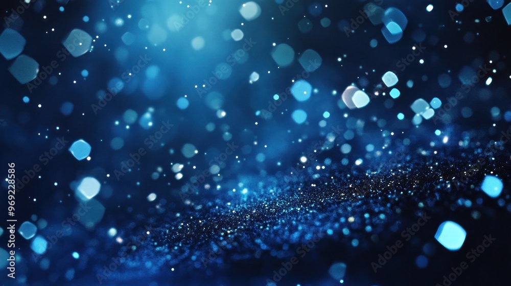 Poster Abstract Blue Glitter Background