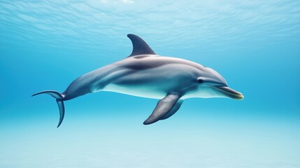 Fototapeta premium A dolphin is swimming in the ocean