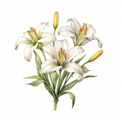 Fototapeta premium Flowers on white background Created with Generative AI technology.