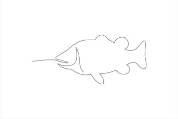 fish continuous line vector illustration