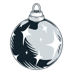 New Year toy logotype monochrome