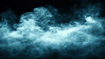 Serene Ethereal Smoke Creating Mystical Atmosphere in Dark Background