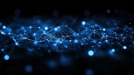 Obraz premium Futuristic Blue Network Imagery: An Abstract Representation of Digital Connections and Technology
