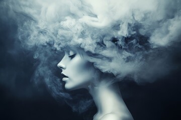 Mysterious Woman in a Cloud of Smoke