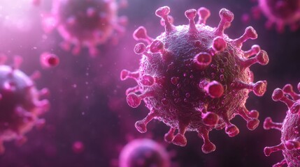 Obraz premium Intricate Visuals of Viral Structure: Understanding the Science Behind COVID-19 Pathogen