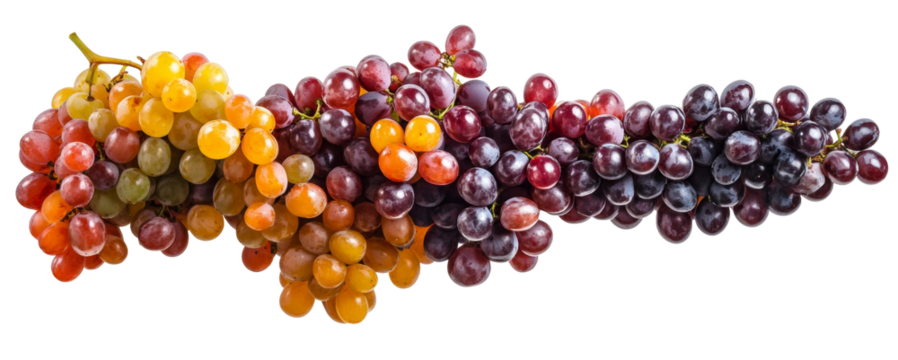Captivating representation of grapes tumbling from above showcasing their rich colors and delightful clusters.