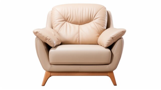 recommend clip art: Light brown armchair on white isolated background. Neural network ai generated art