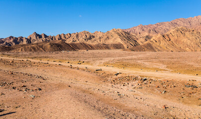 View of desert mountain landscape