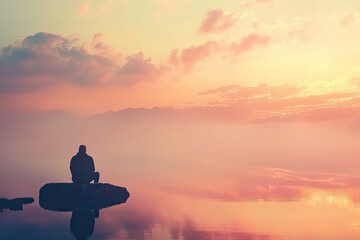 A serene scene of Gods presence in persons life, reflecting tranquility and peace