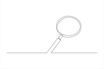 magnifying glass continuous line vector illustration