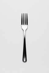 isolated silver fork on a white background