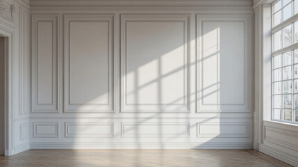 white wainscoting minimalist studio photo, Ai generated images