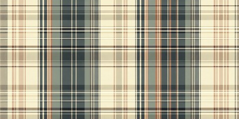 Beige, grey, and brown plaid pattern.