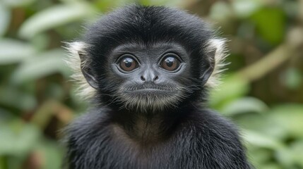 Obraz premium Captivating Close-Up of a Primate: Exploring the Beauty of Wildlife and Conservation