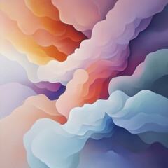 Surreal abstract cloud of pastel colors merging in dreamy composition