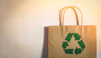 Paper Bag Eco-Friendly with Recycle Symbol an Alternative to Plastic Packages Suitable for Web, Apps, Presentation, or Printable Meaning