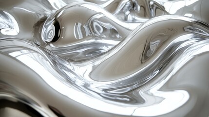 Captivating Fluidity: A Stunning Metallic Abstract Design Showcasing Modern Technology and Artistic Innovation