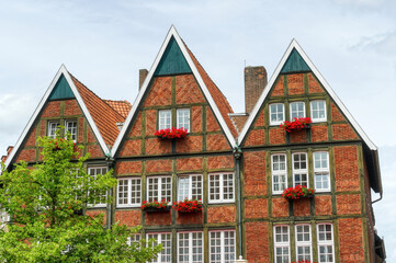 Schöne historische Fachwerkfassaden in Münster