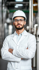 Inspector checking product labels for accuracy in a manufacturing facility, label verification, compliance with standards