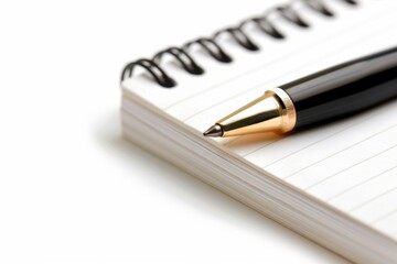 Creative Organization - Spiral Notebook and Pen on White Background