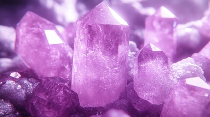 Fototapeta premium Captivating Amethyst Crystals: A Journey Through Nature's Colorful Mineral Formations