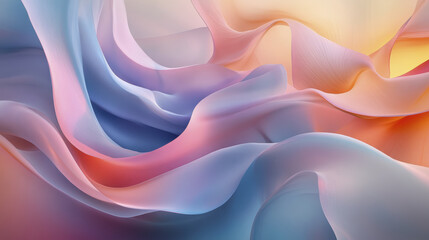 Fototapeta premium Smooth pastel colored waves flowing gracefully create serene atmosphere