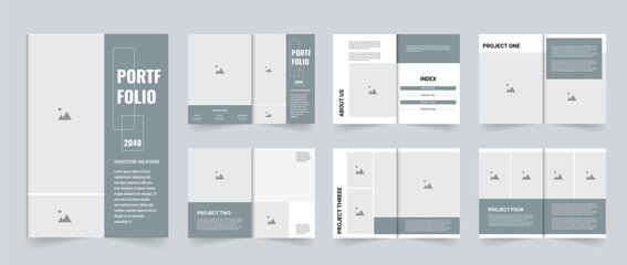 Architectural portfolio layout template  modern interior or real estate portfolio brochure