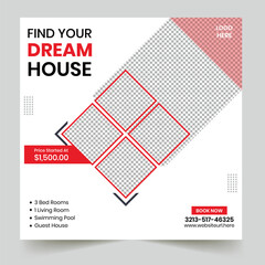 Real estate house property social media banner template