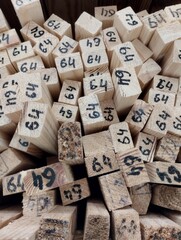 wooden bars and beams, lumber, hardware store, wooden rail