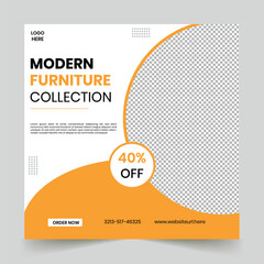 Furniture sale Instagram post and social media template