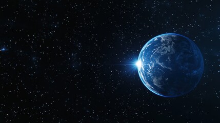 Obraz premium Earth from Space with a Glimmer of Light