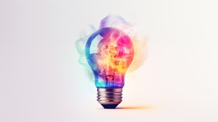 Old classic lamp with bright rainbow colors inside. Neural network ai generated art