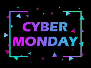 Fototapeta premium background banner discounts cyber monday black friday neon with frame