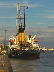 Cargo ship in port of Hamburg