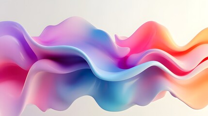 Colorful abstract fluid shape on a white background, a colorful liquid wave texture, soft color waves, a colorful glossy liquid wavy abstract design element