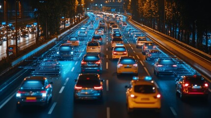 Smart city traffic management using predictive AI algorithms: A futuristic traffic system where AI prevents congestion by adjusting routes in real-time.