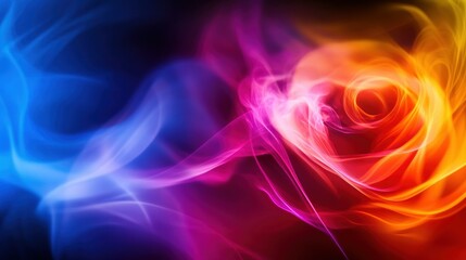 A vibrant swirl of colorful smoke creating an abstract, artistic background.
